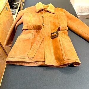 Elegant Tan Suede Trench Coat